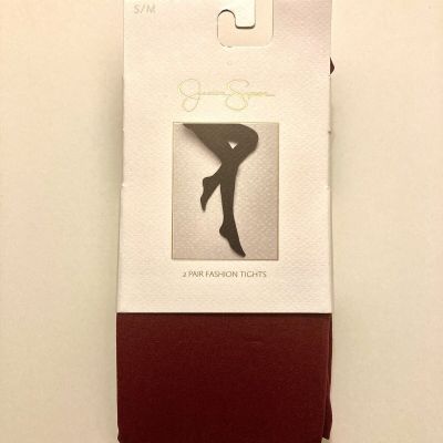 Jessica Simpson Fashion Tights Size Sm, 2 Pair Pk  Wine/ Black In Color.Br-New